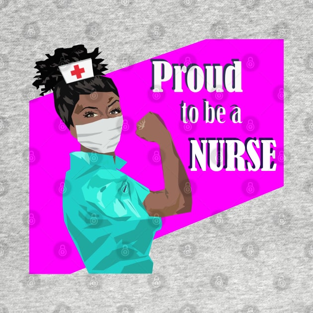 Proud to be a Nurse Black Nurse Student Gift by MichelleBoardman